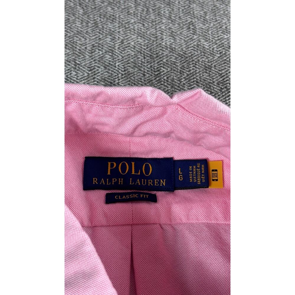 Polo Ralph Lauren Men's Sz LG Classic Button Down Polo Pink with Pony - Picture 2 of 14